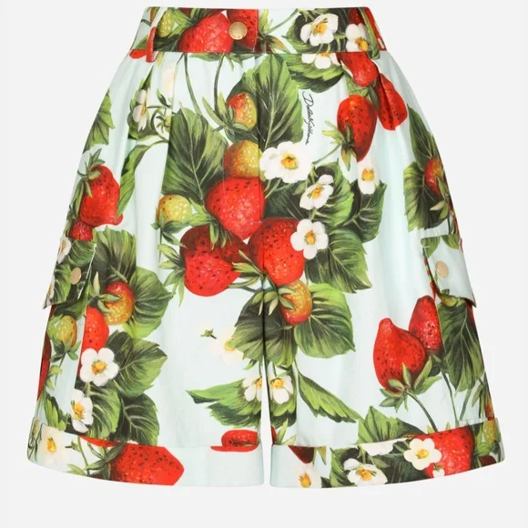 DOLCE & GABBANA STRAWBERRY-PRINT DRILL SHORTS - NEW WITH TAGS - Picture 4 of 12